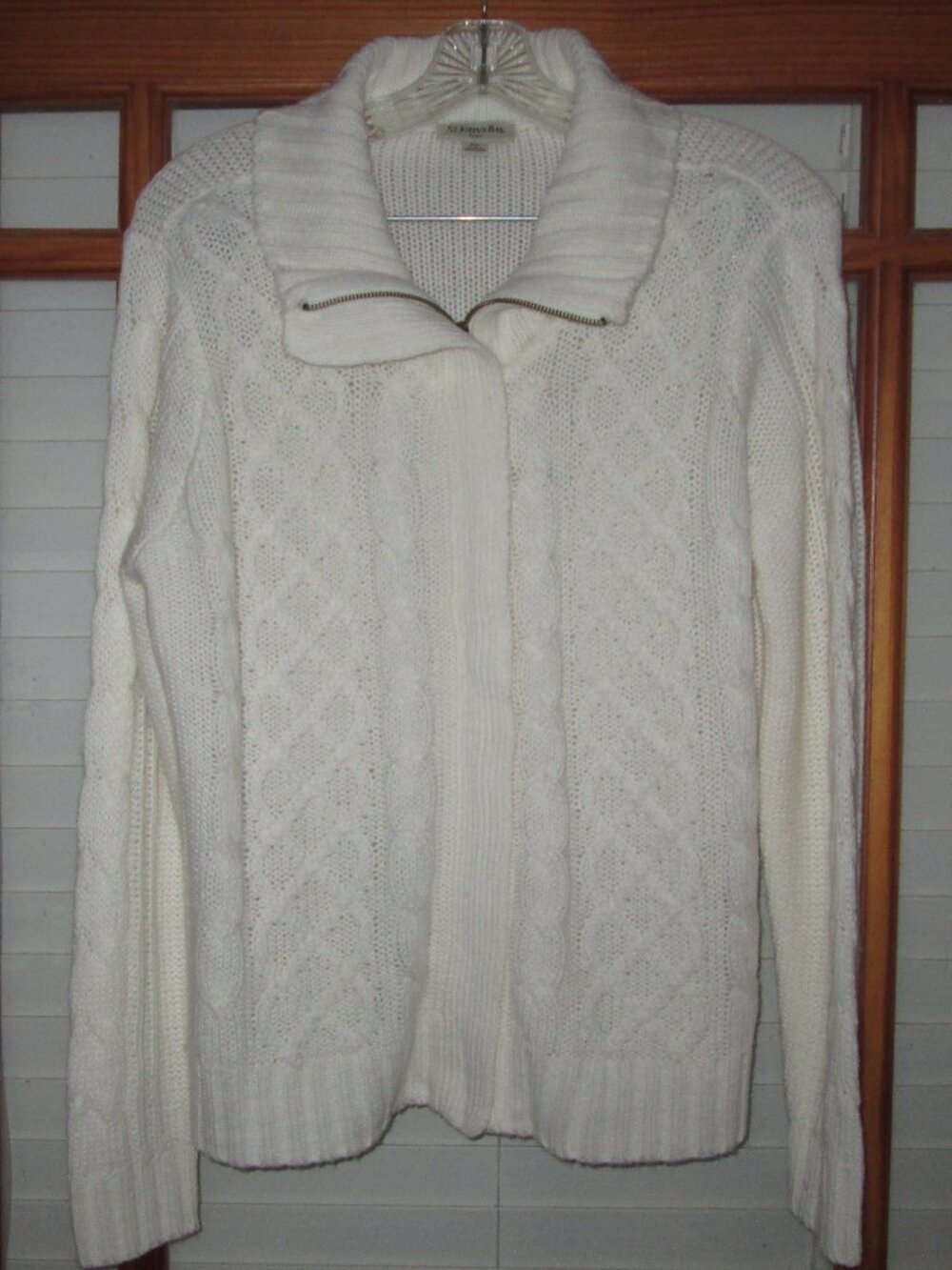 St. John's Bay Cable Knit Sweater Full Zip Women's PXL